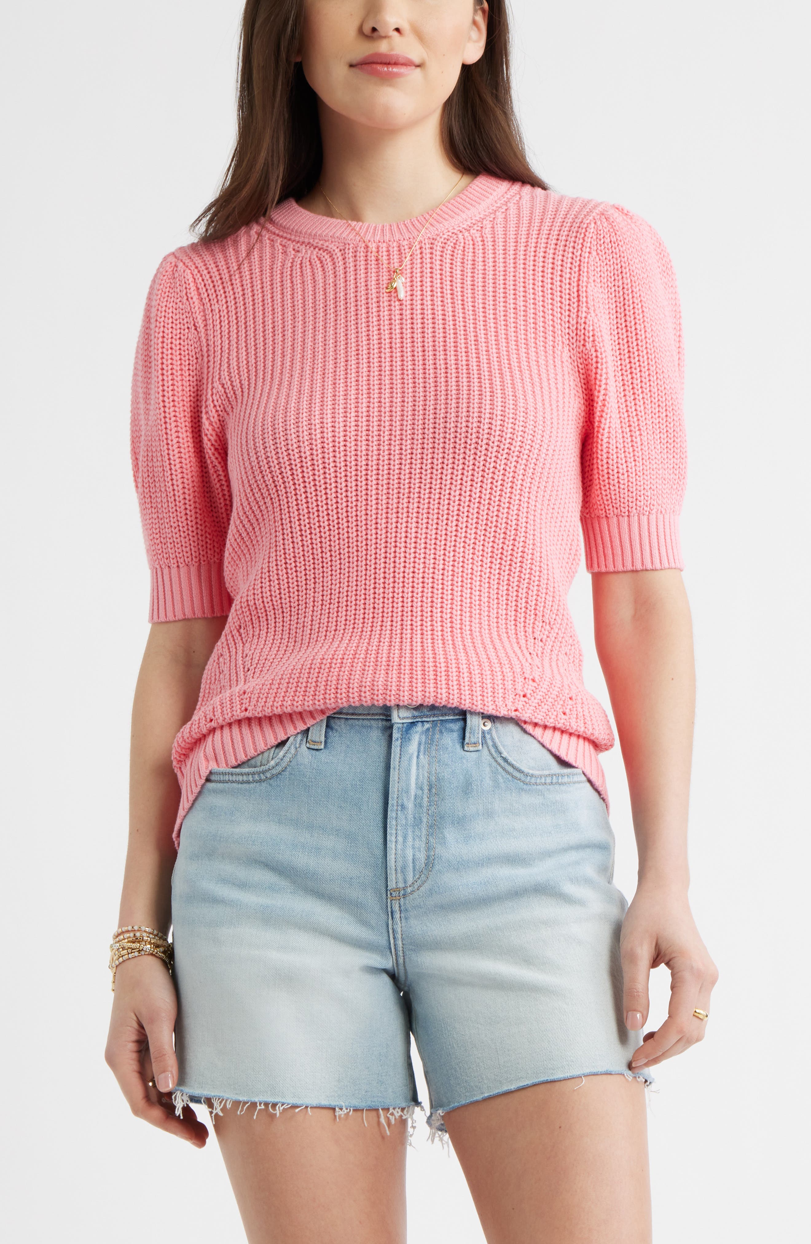 Elbow Sleeve Cotton Sweater - image 5