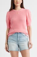 Caslon® Elbow Sleeve Cotton Sweater
