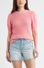 Caslon® Elbow Sleeve Cotton Sweater