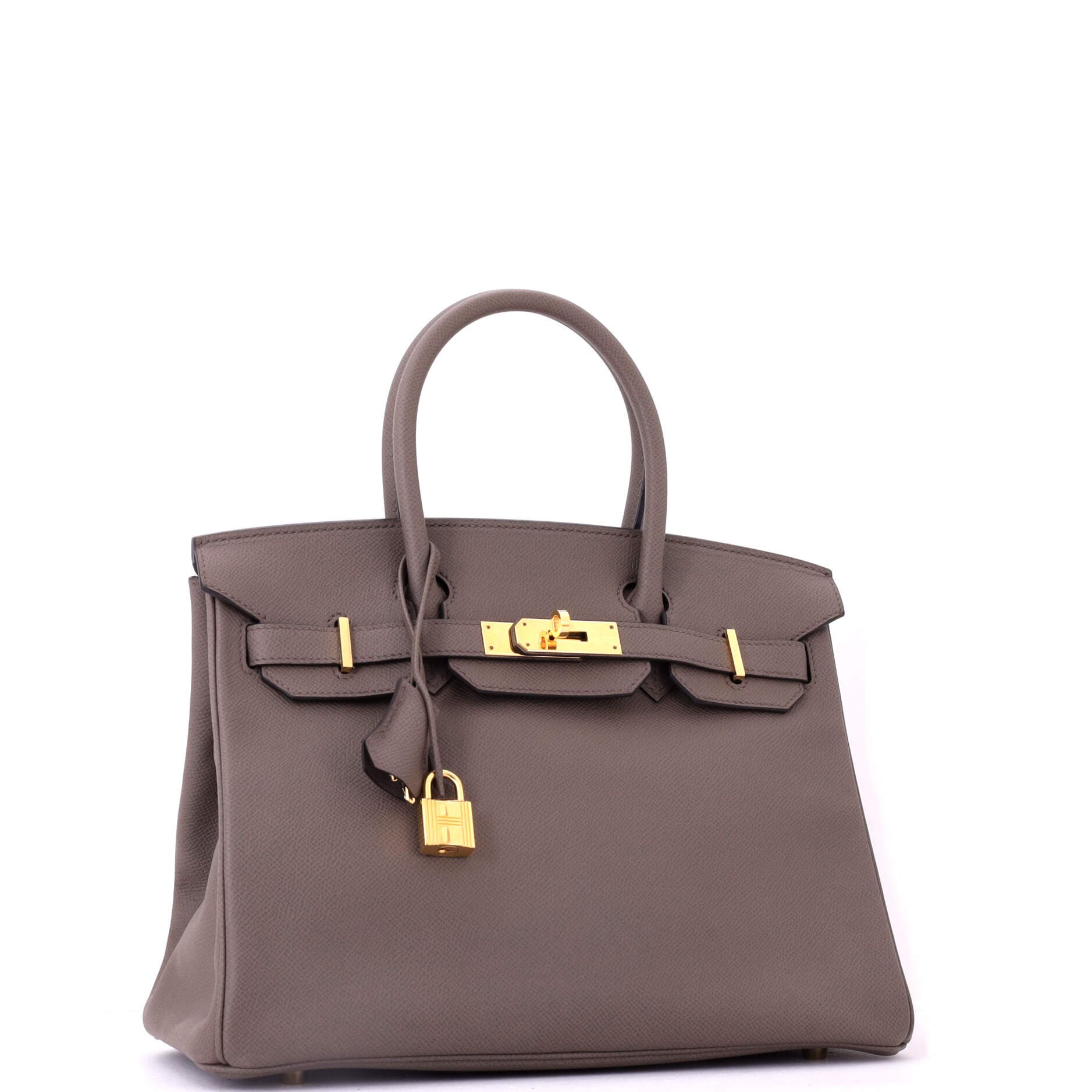 Pre-Owned Hermes Birkin Handbag Grey Epsom with Gold Hardware 30, Alternate, color, Etain