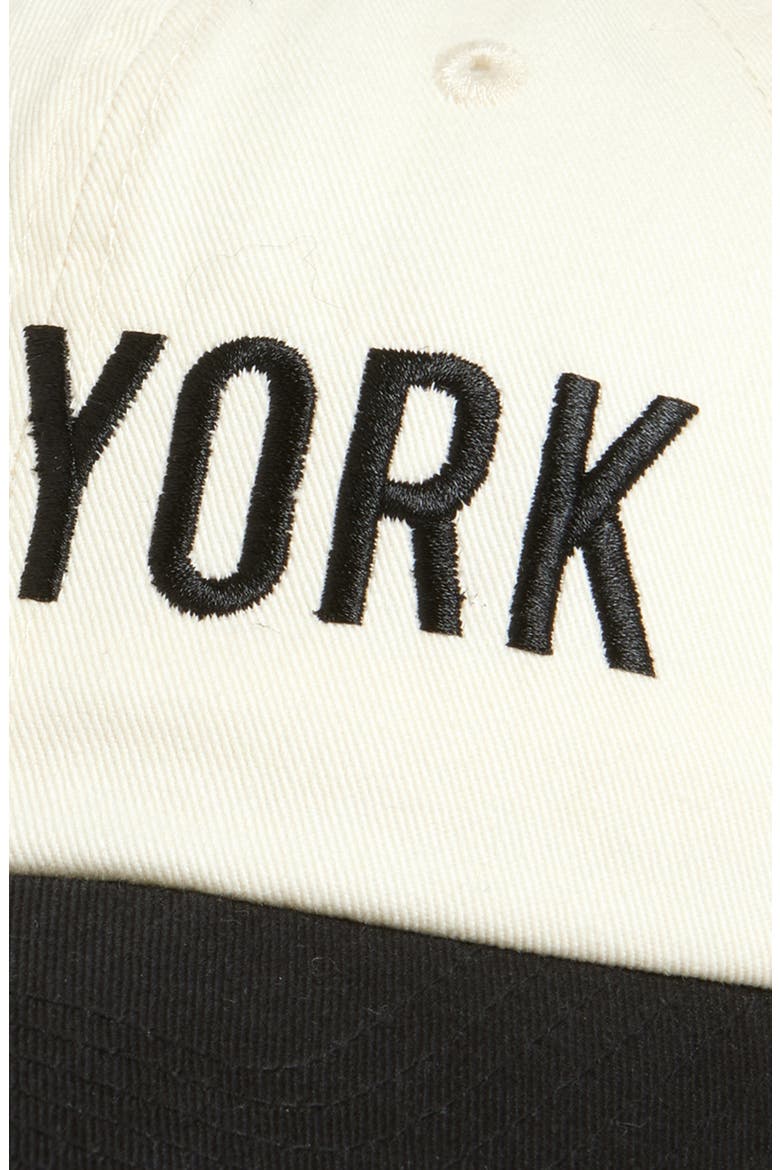 New York Cotton Baseball Cap, Alternate, color, IVORY / BLACK