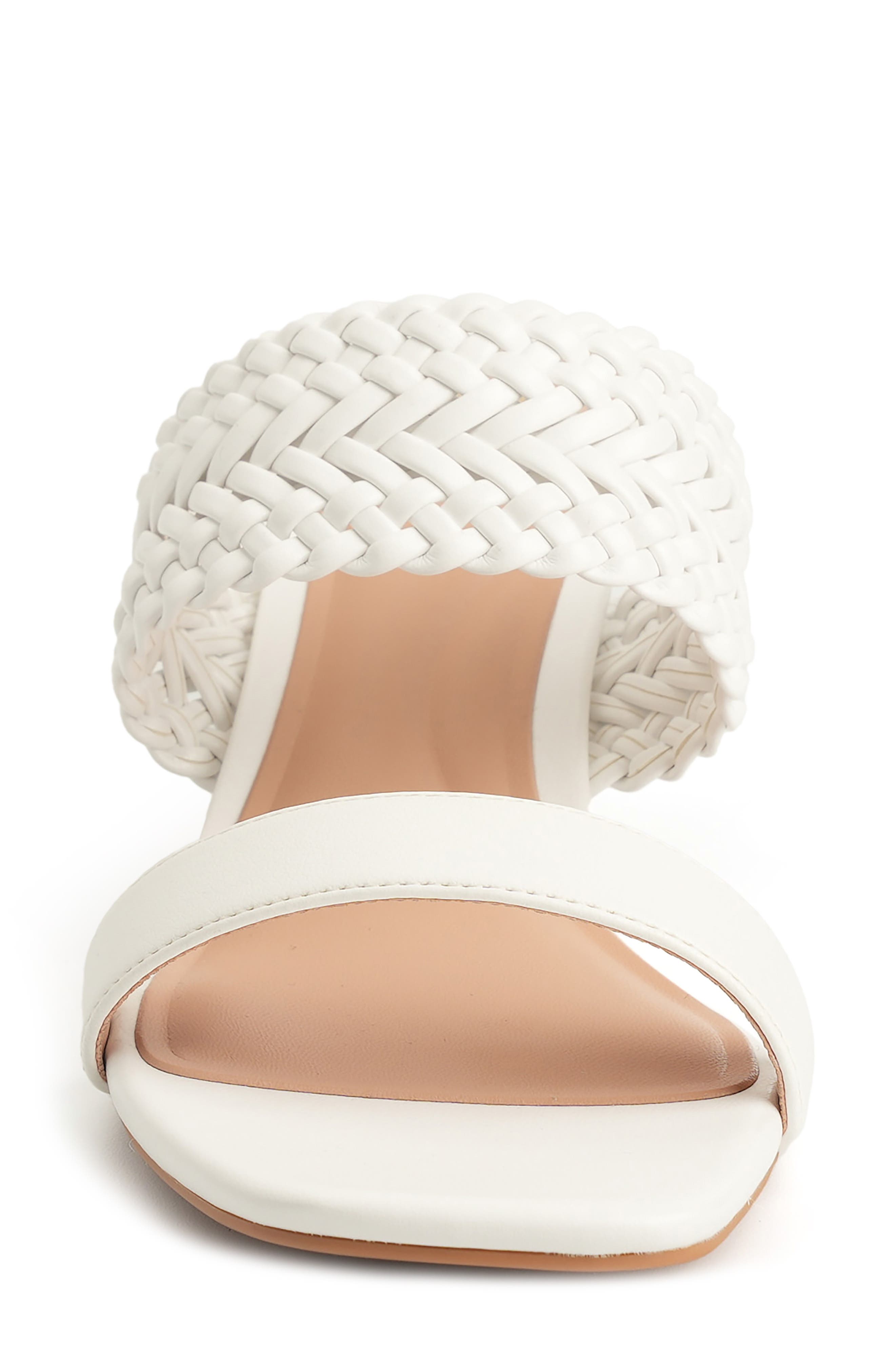 NEW YORK AND COMPANY Gretchen Kitten Heel Slide Sandal, Alternate, color, White