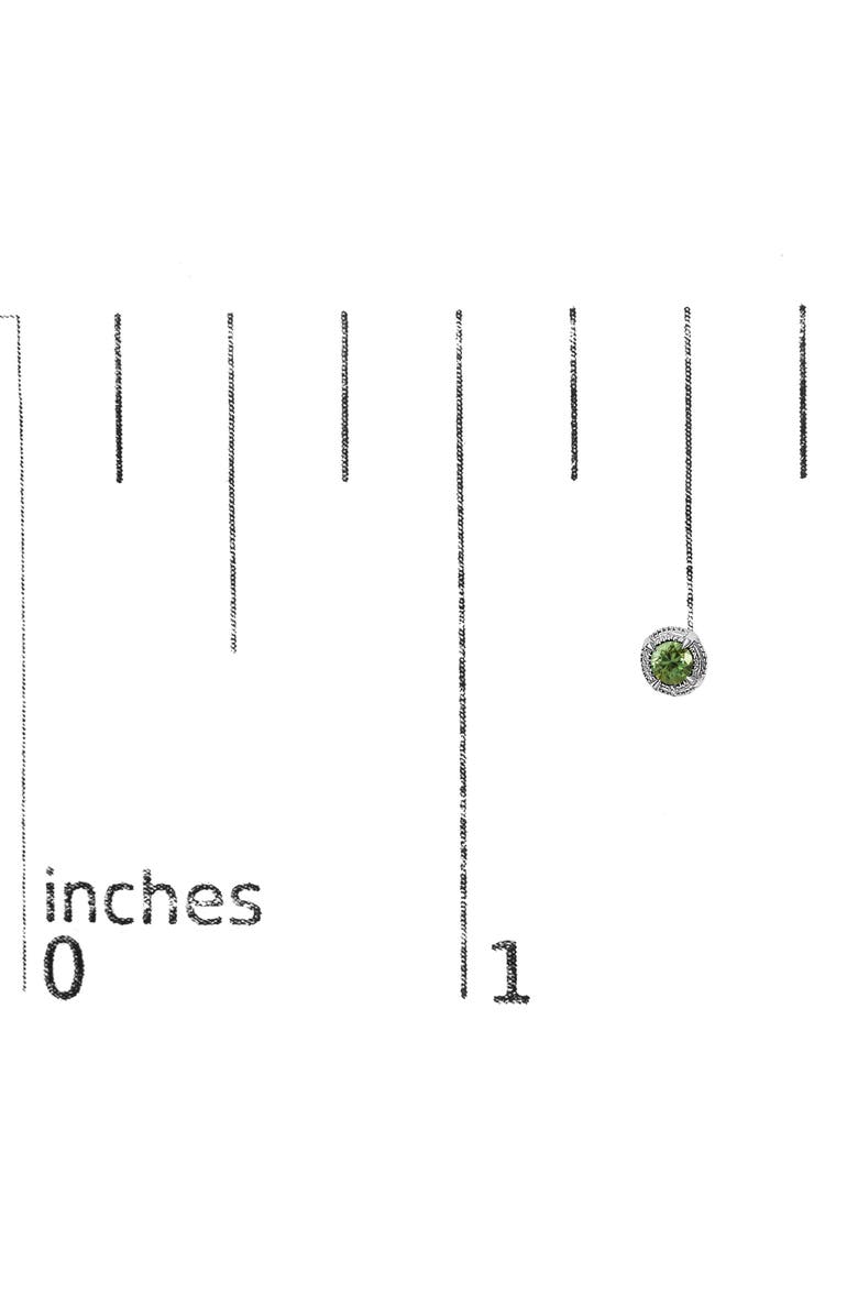 Haus of Brilliance Silver 1/3 Ct Green Diamond Solitaire Milgrain Stud Earrings, Alternate, color, Green Diamond