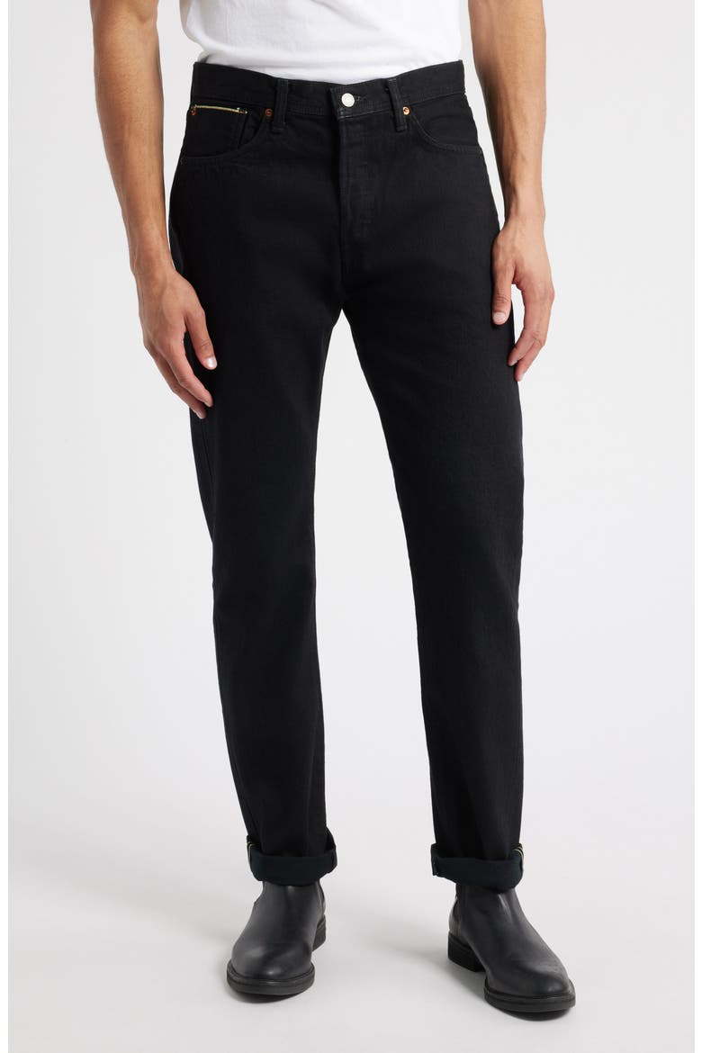 Straight Leg Jeans, Main, color, BLACK WET