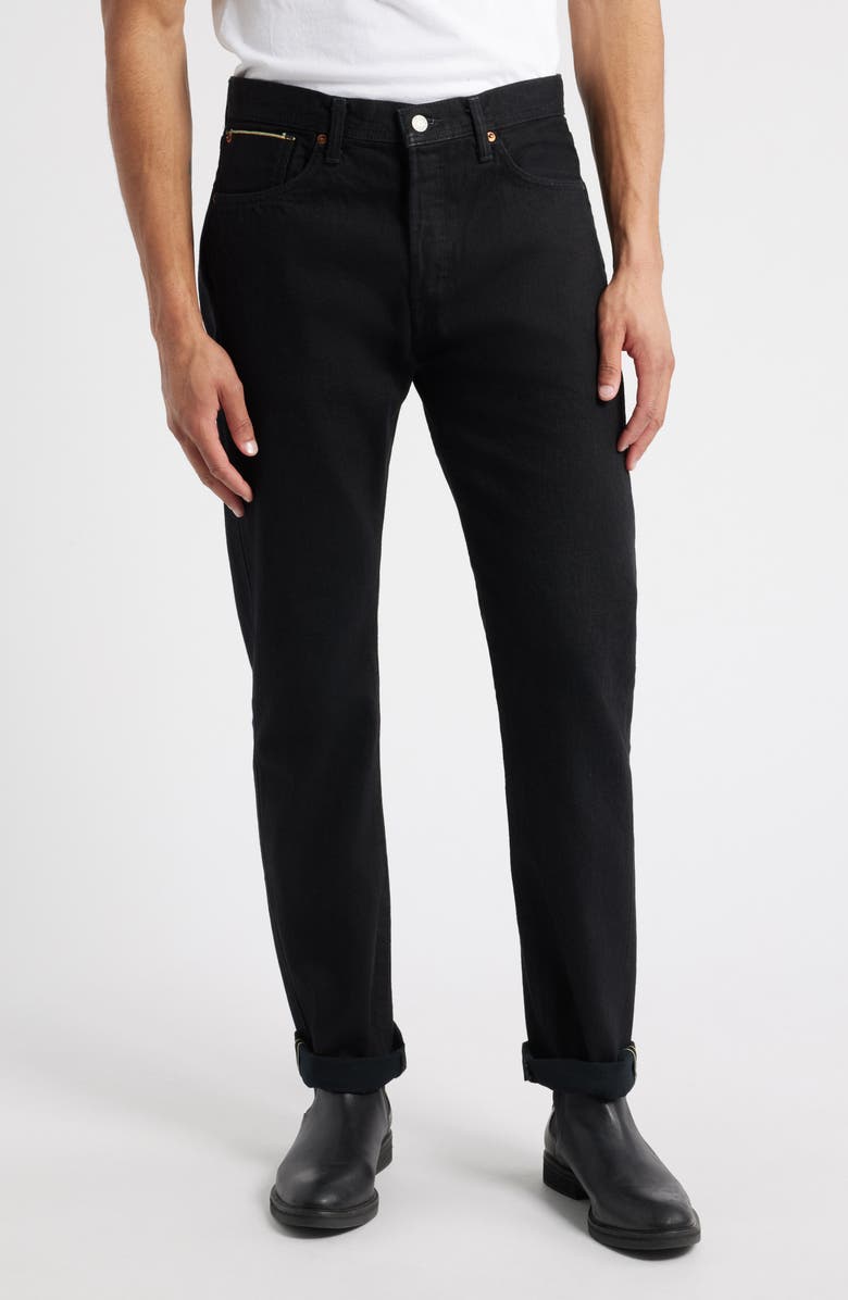 EDWIN Straight Leg Jeans, Main, color, Black Wet