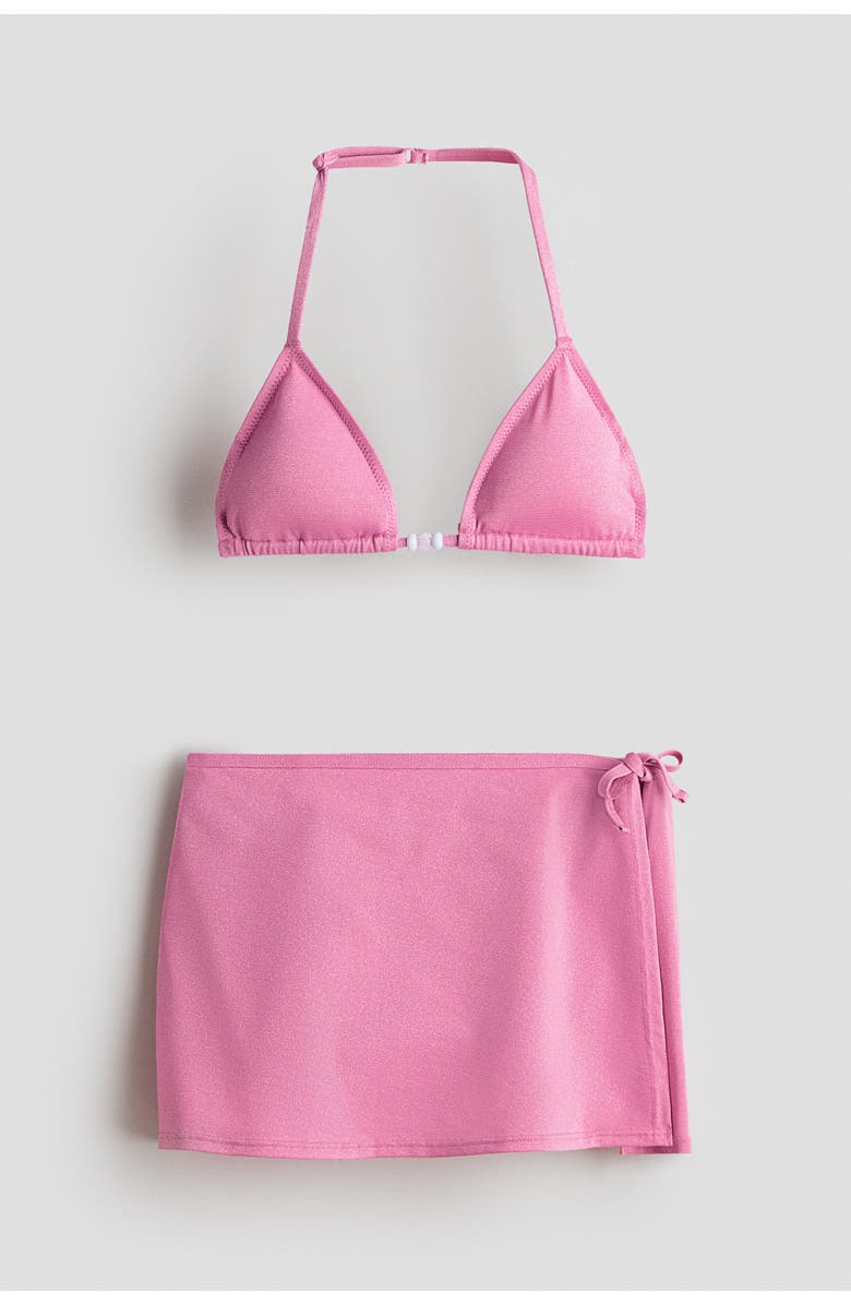 H&M 3-piece glittery swim set, Main, color, Pink
