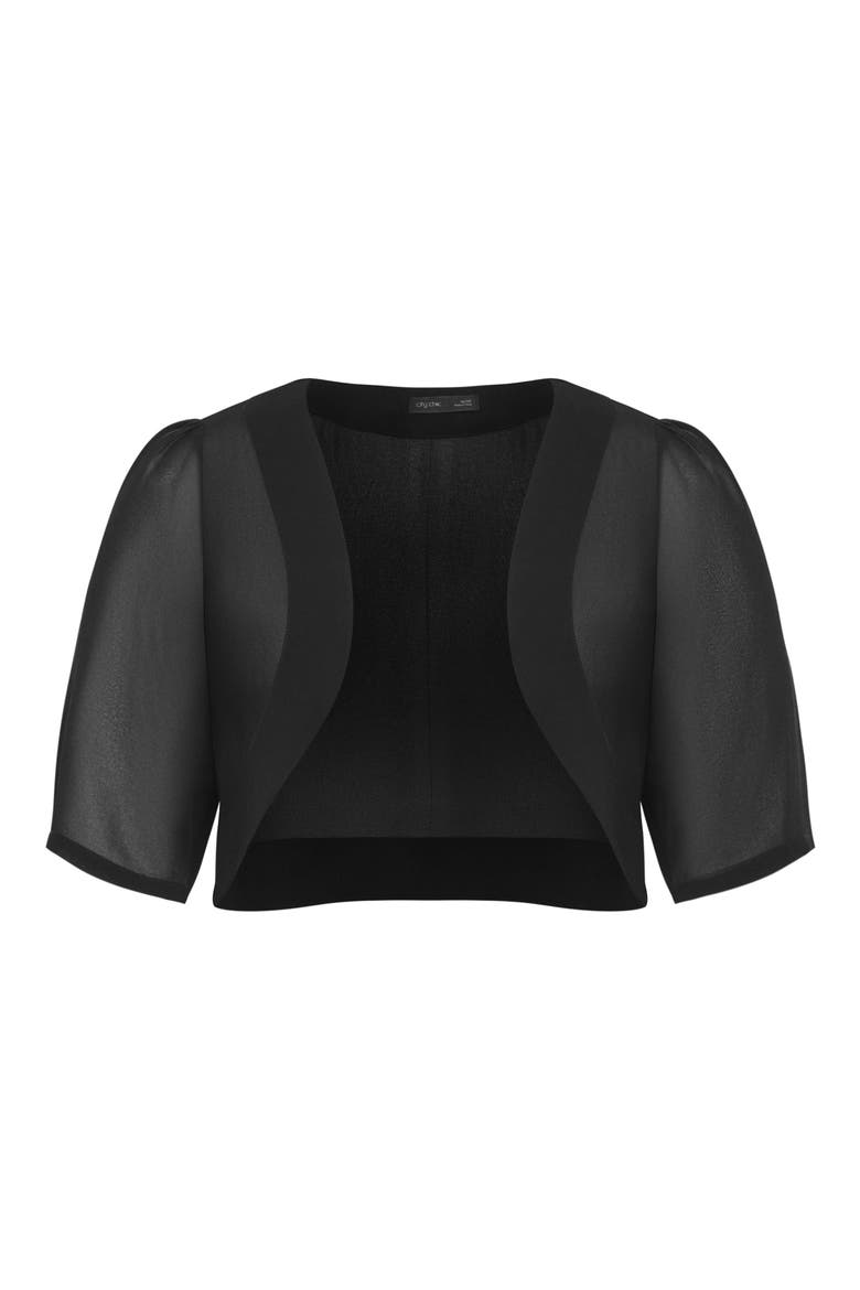 Chiffon Shrug, Alternate, color, BLACK
