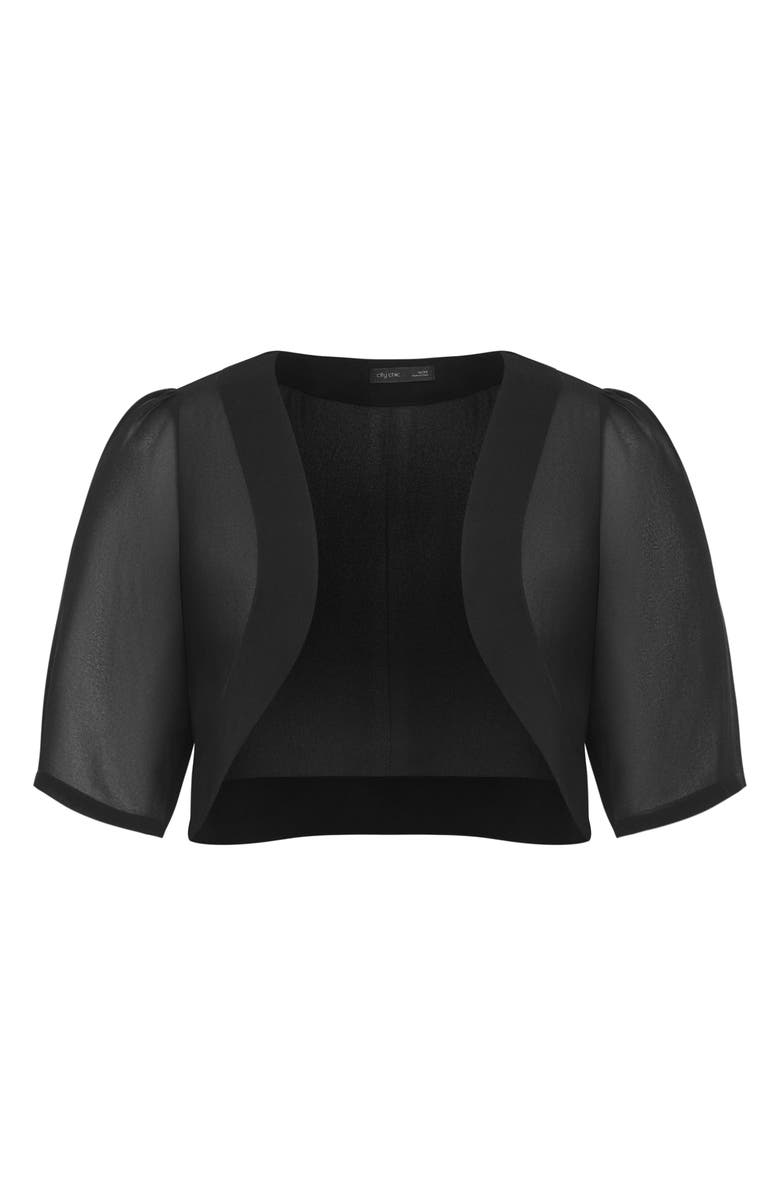 City Chic Chiffon Shrug, Alternate, color, Black