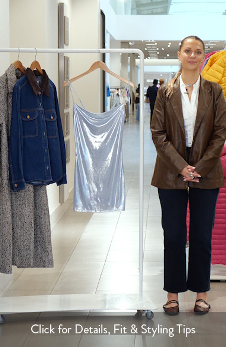 Foil Cowl Neck Mini Slipdress, sales video thumbnail