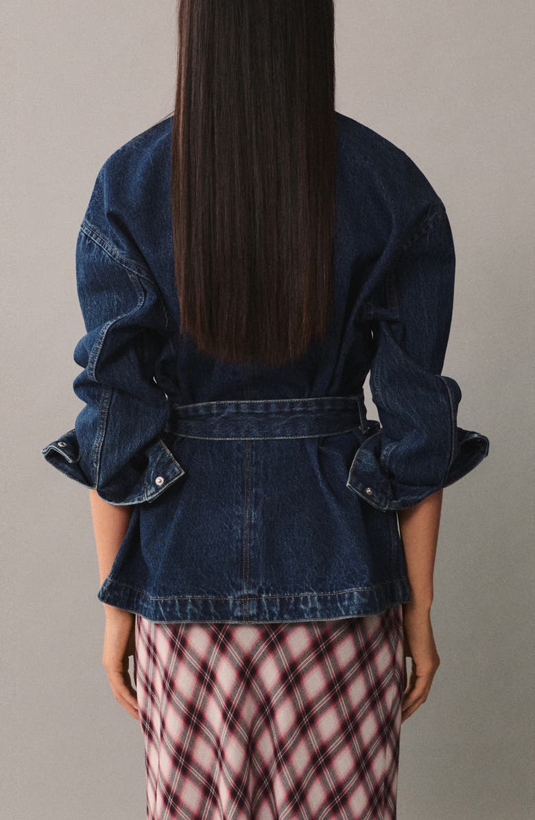 MANGO Belted Denim Jacket, Alternate, color,