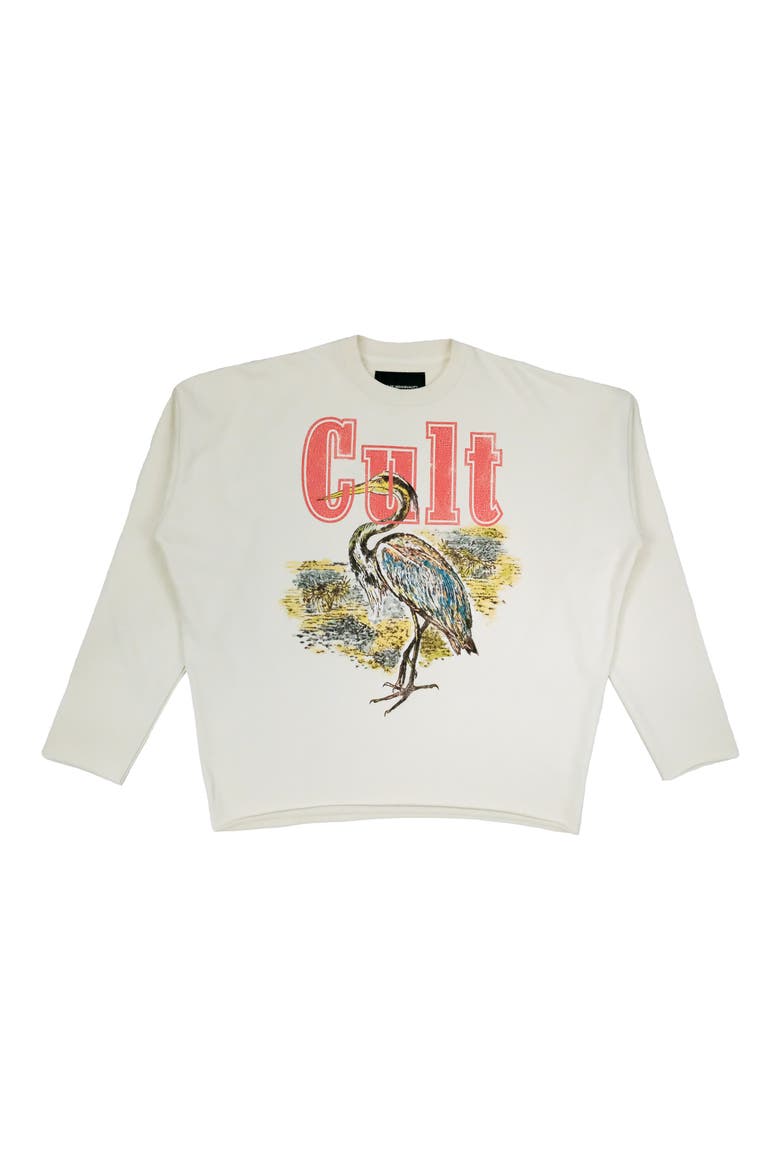 Novelty Cotton Fleece Sweatshirt, Alternate, color, WINTER WHITE
