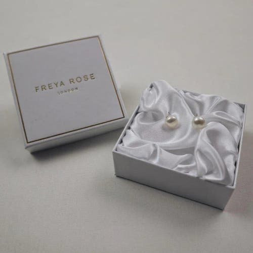 Freya Rose Fresh Water Pearl And Silver Stud Earrings In Brown