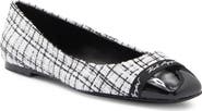 KARL LAGERFELD PARIS Zofia Cap Toe Tweed Flat
