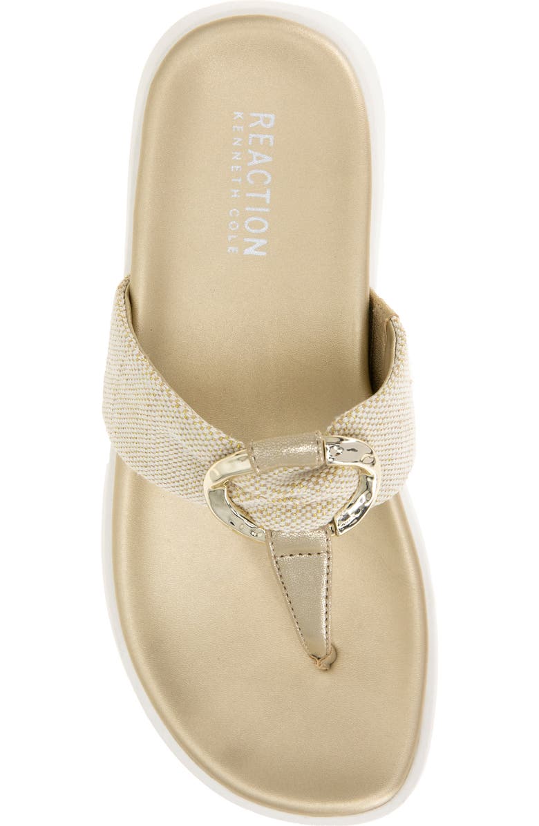 Reaction Kenneth Cole Tina Thong Sandal, Alternate, color, Soft Gold Canvas