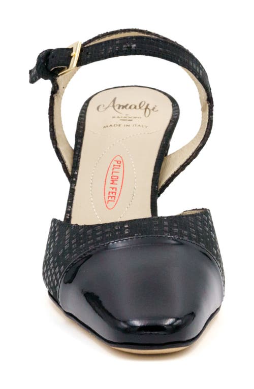Amalfi By Rangoni Florentia Ankle Strap Cap Toe Pump In Black Software Black Vernice