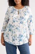 Lucky Brand Floral Raglan Sleeve Top