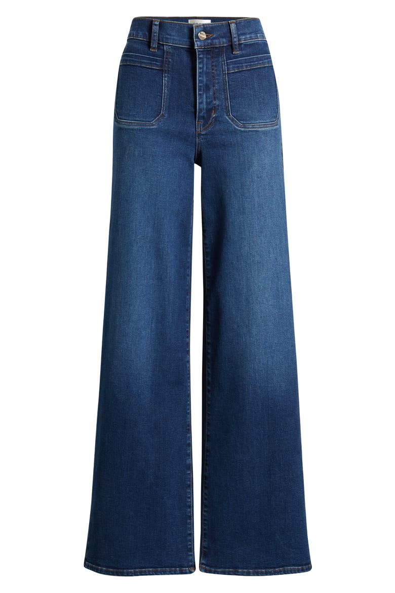 Le Slim Palazzo Patch Pocket High Waist Wide Leg Jeans, Alternate, color, SAVIOR