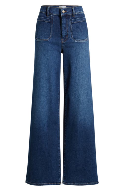 Frame Le Slim Palazzo Patch Pocket High Waist Wide Leg Jeans In Blue