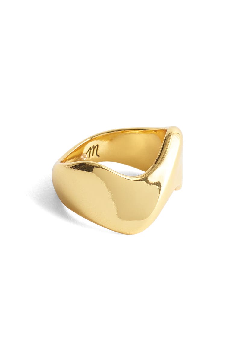 Madewell Wave Statement Ring, Main, color, Antique Gold