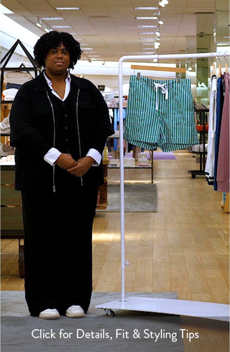 Stripe Cotton Broadcloth Drawstring Shorts, sales video thumbnail