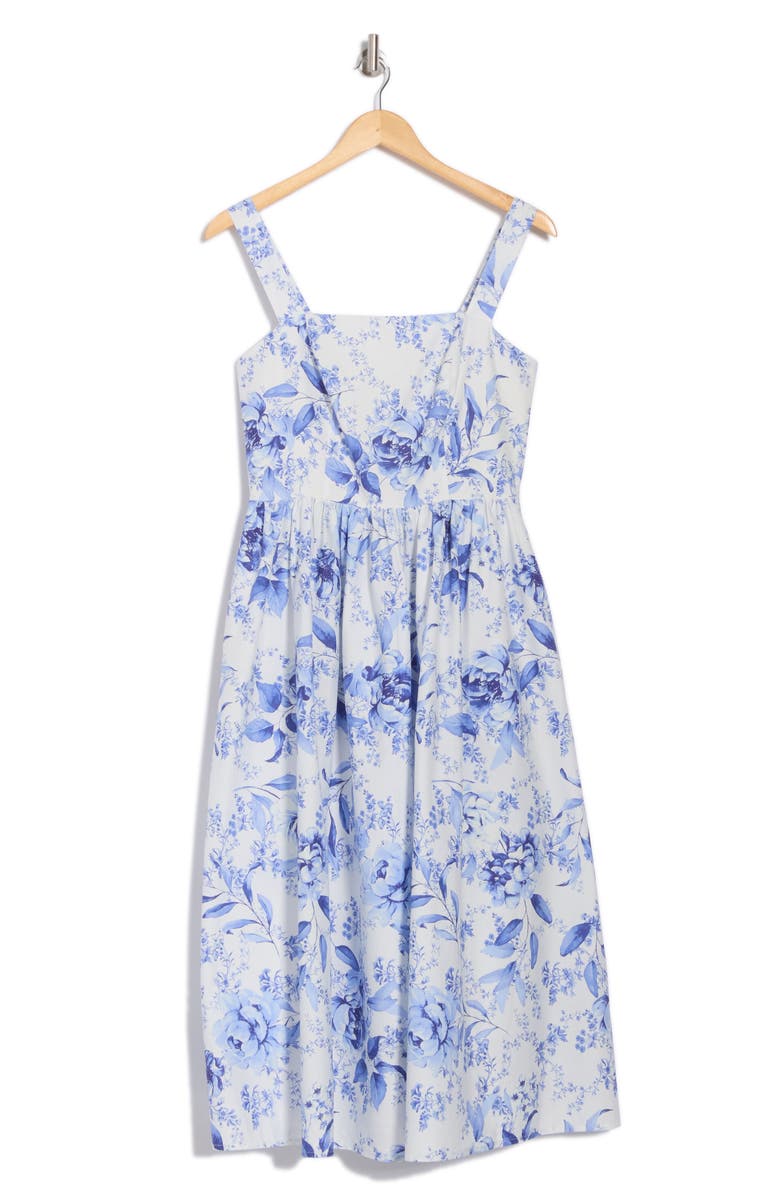 Eliza J Square Neck Smocked Sundress, Alternate, color,