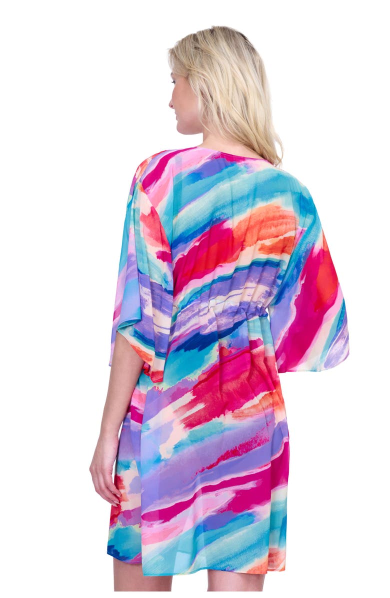 Gottex Palma De Mallorca V-Neck Beach Dress with Adjustable Tie, Alternate, color, 