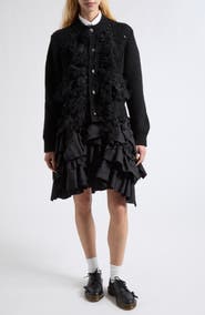 Tao Comme des Garçons Ruffled Wool Blend Cardigan