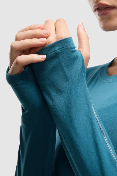 Peloton Active Brushed Jersey Long Sleeve In Blue