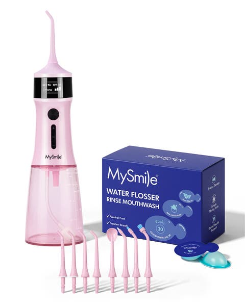 LP221 Cordless UVC Sterilizable Water Flosser with Mouthwash Pods Bundle