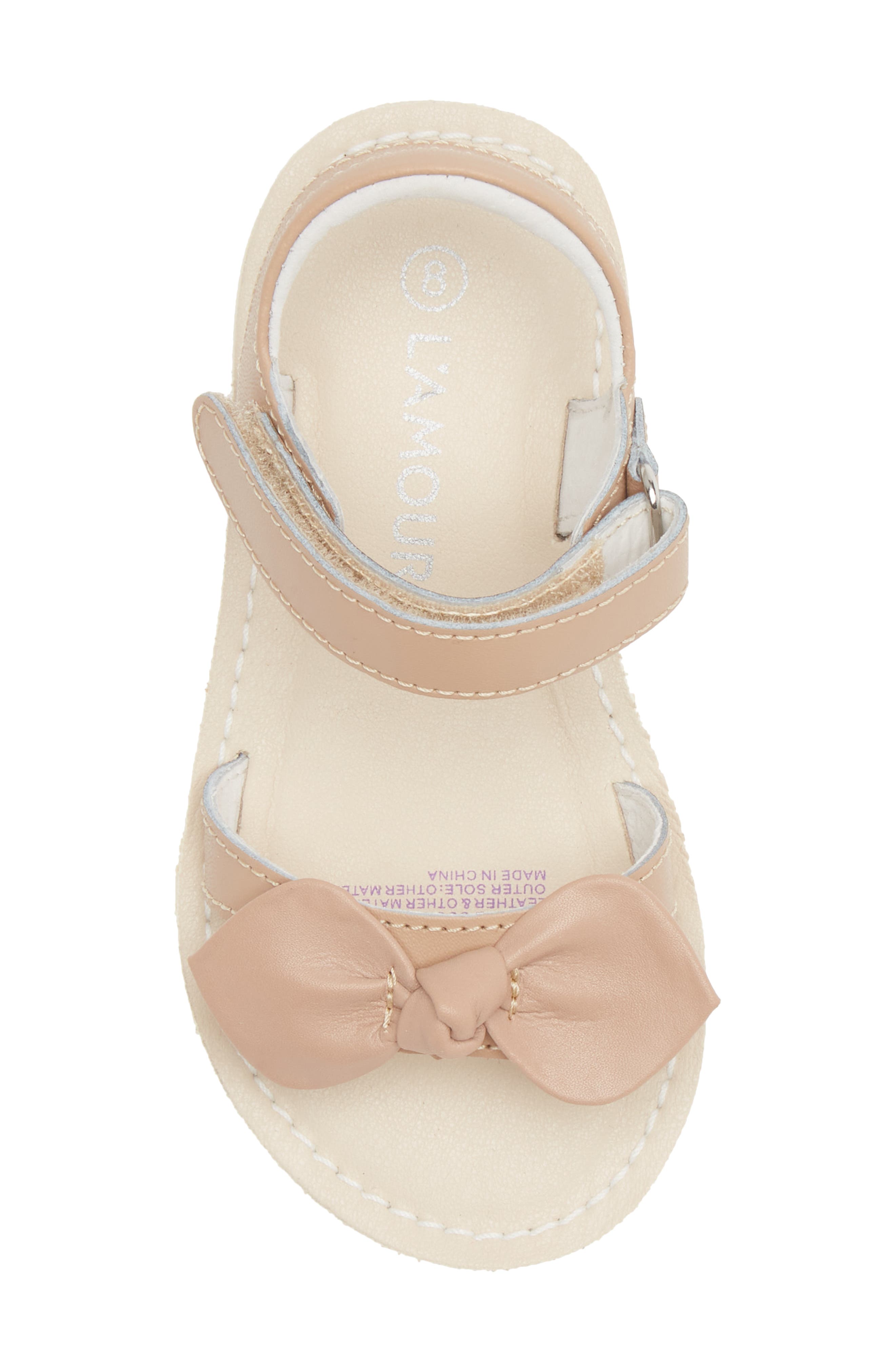 L'AMOUR Kids' Leigh Bow Sandal, Alternate, color, Latte