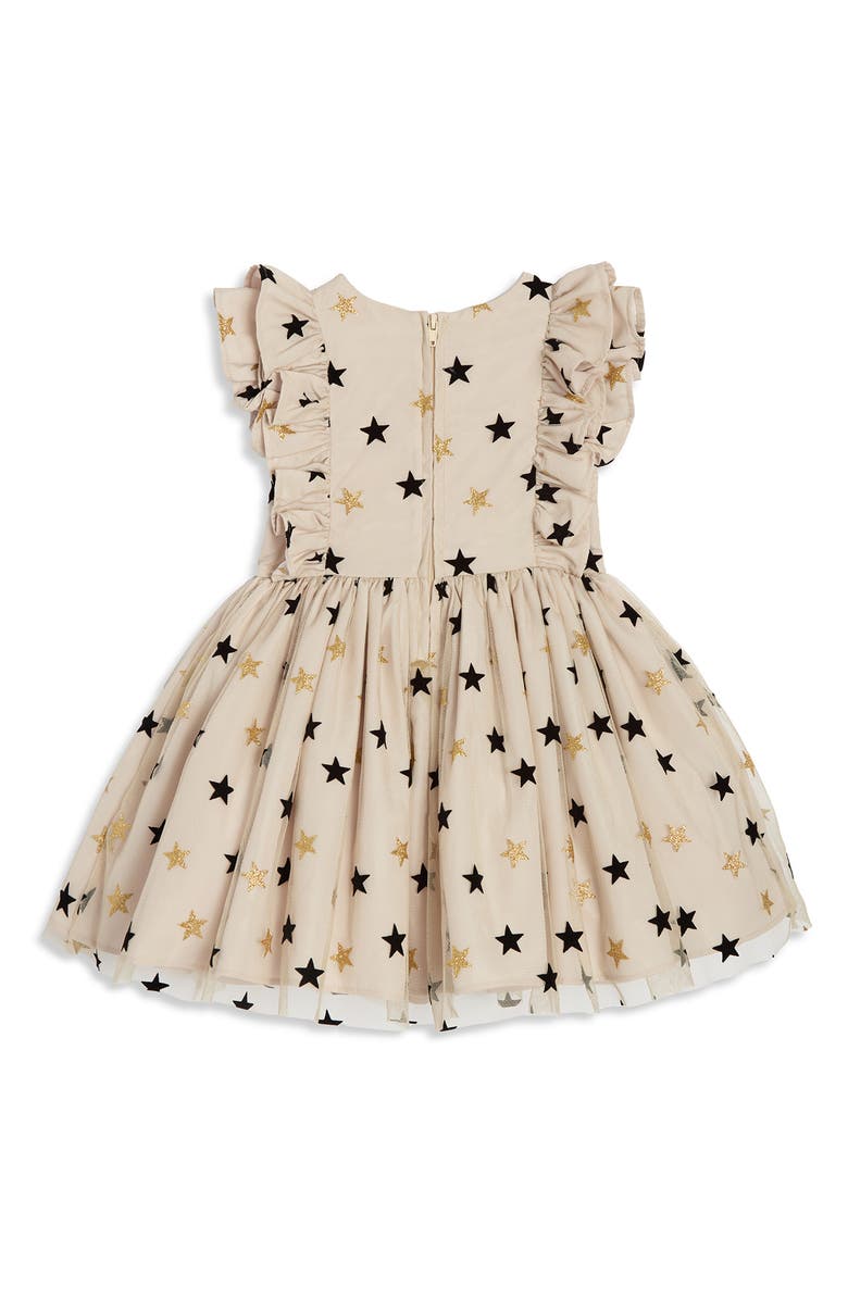 Pippa & Julie Kids' Riley Star Ruffle Dress, Alternate, color, Gold