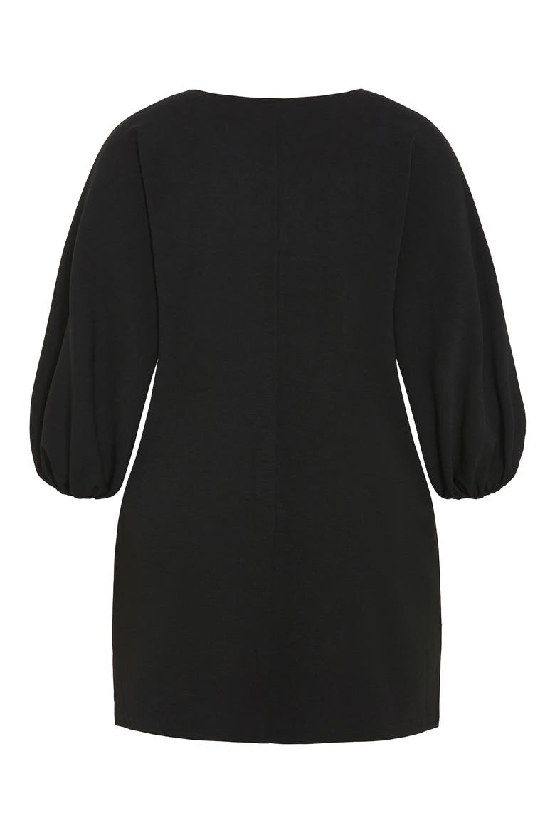 Oakleigh Long Sleeve Shift Minidress, Alternate, color, BLACK