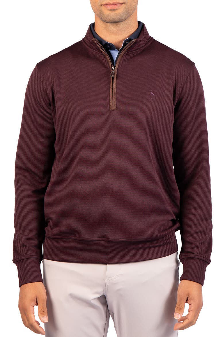 Ottoman Rib Quarter Zip Sweater, Main, color, BURGUNDY
