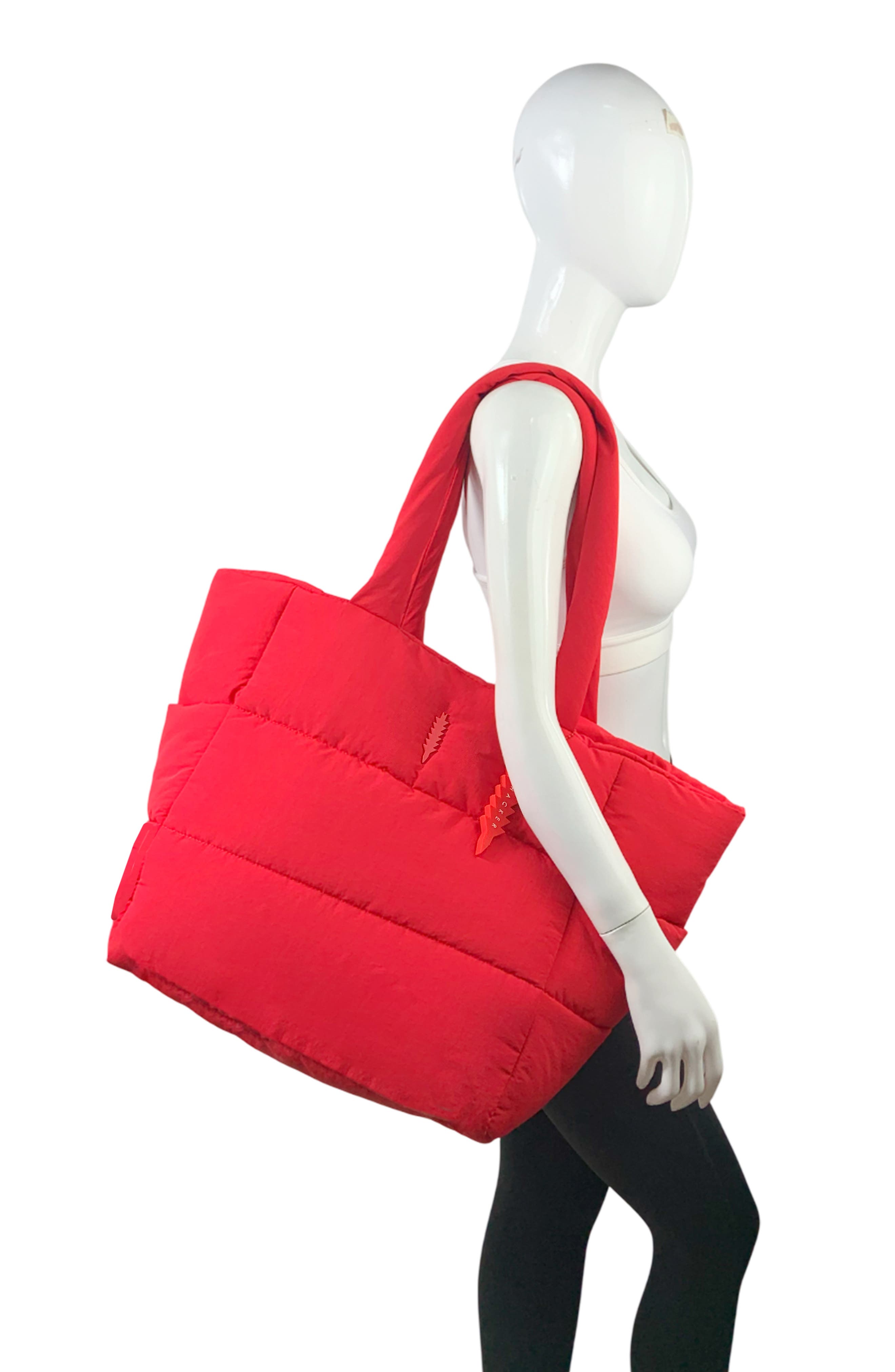 Thacker Quinn Quilted Nylon Tote Bag, Alternate, color, Apple