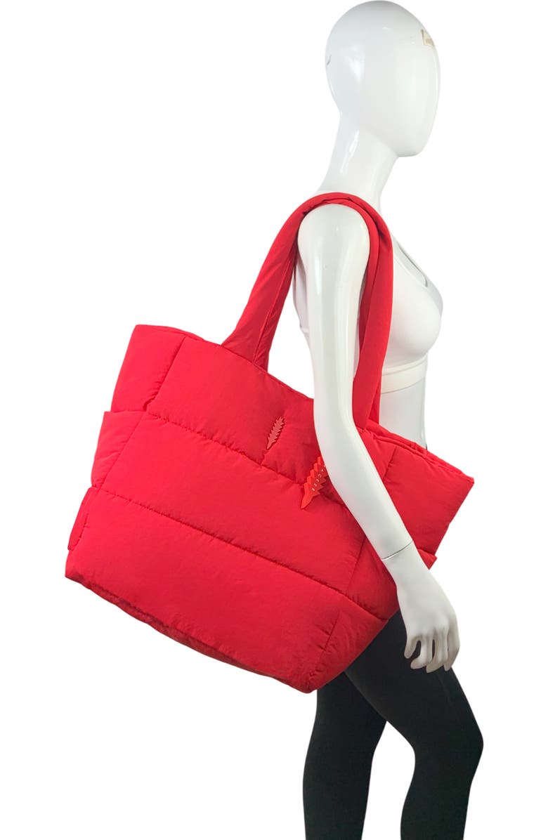 Thacker Quinn Quilted Nylon Tote Bag, Alternate, color, Apple