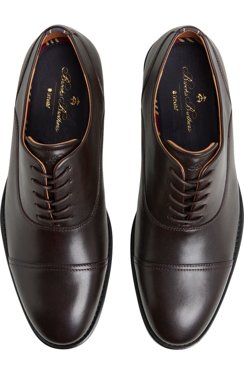 Brooks Brothers Cassel Cap Toe Oxford, Alternate, color, Dark Brown
