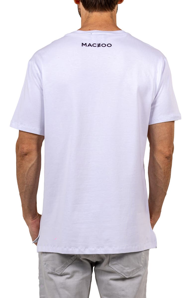 Maceoo Pixel Skull Cotton Graphic T-Shirt, Alternate, color, White