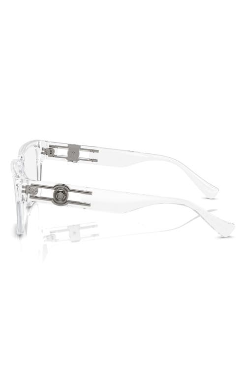 Versace 55mm Rectangular Optical Glasses In Crystal