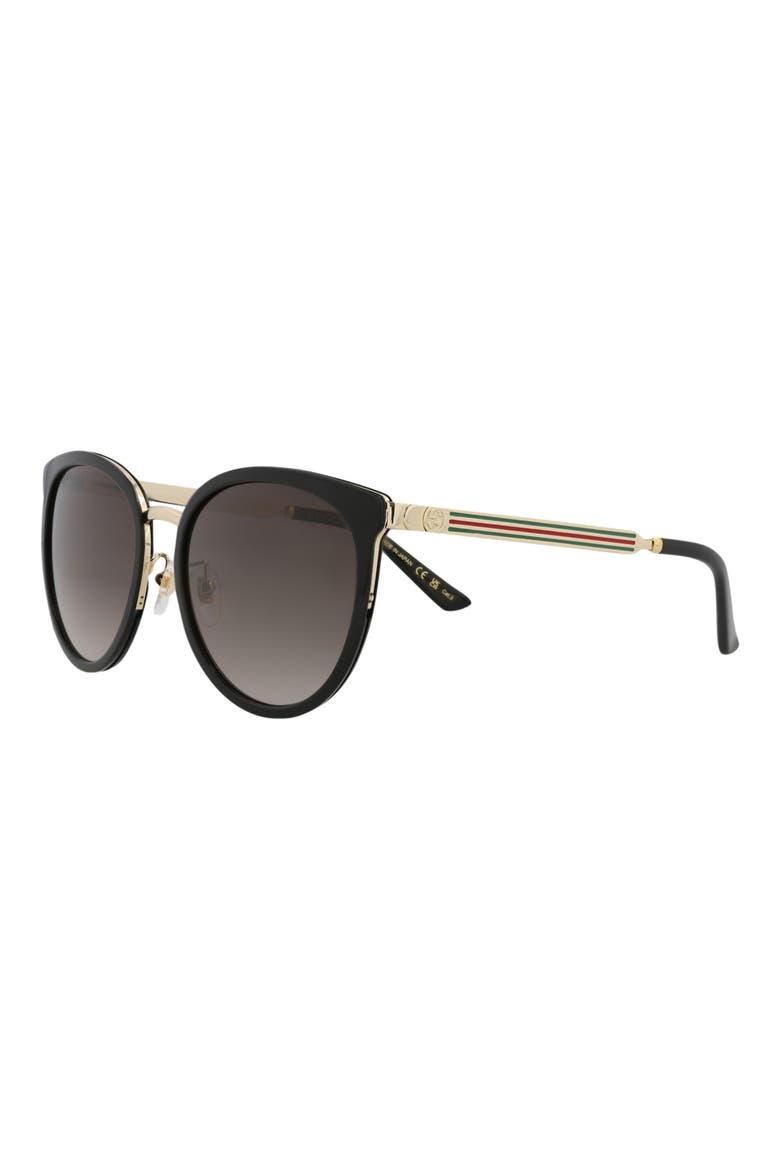56mm Round Sunglasses, Alternate, color, BLACK GOLD GREY