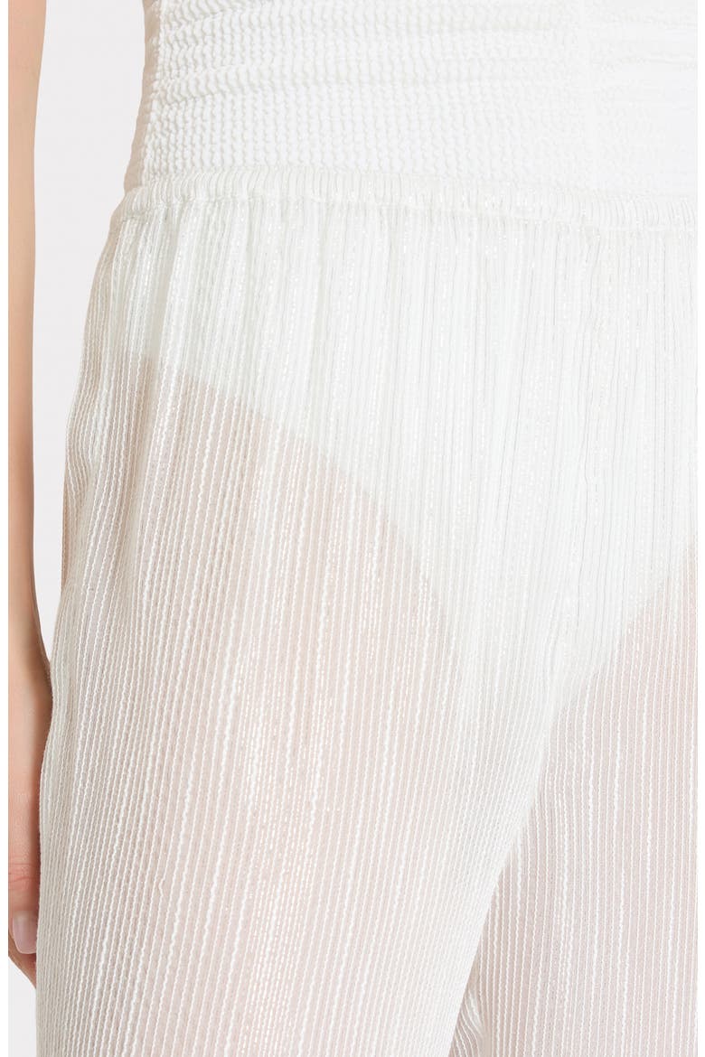 Celina Pinstripe Cover-Up Pants, Alternate, color, WHITE/ SILVER