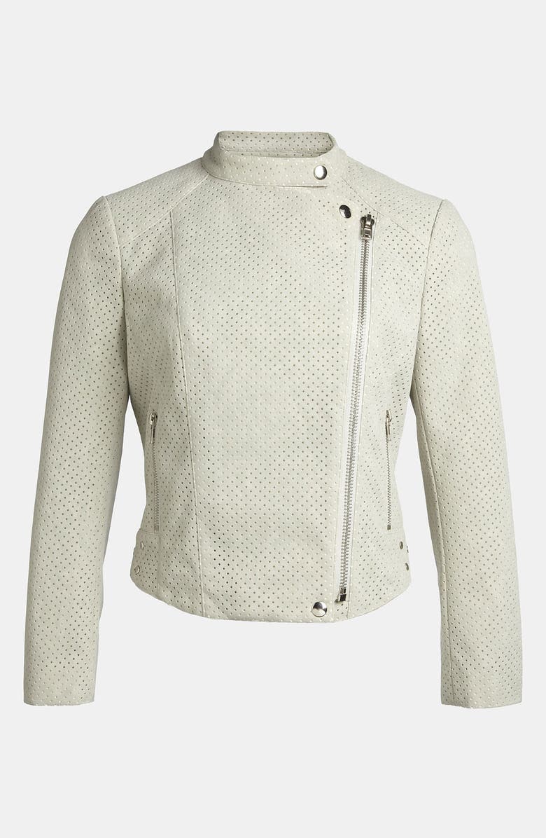 ASTR the Label ASTR Perforated Faux Suede Moto Jacket, Main, color, 