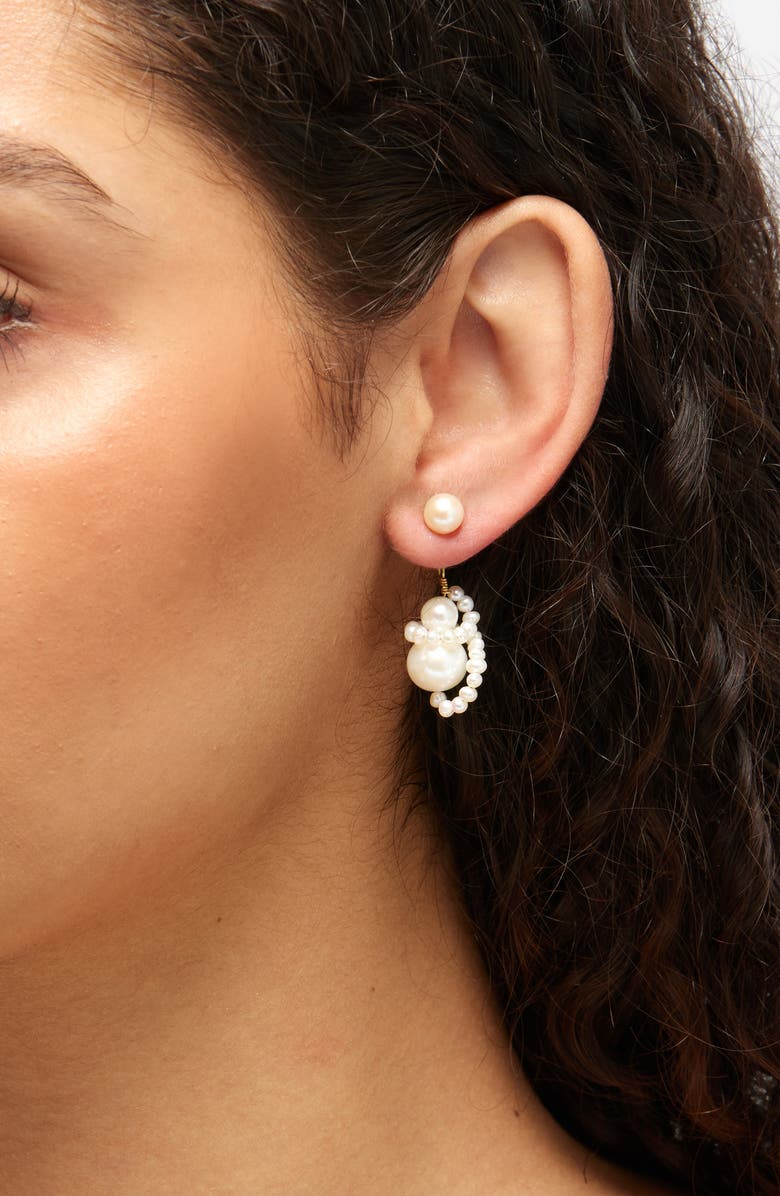 COMPLETEDWORKS Pearl Drop Earrings, Alternate, color, 18Ct Gold Plated