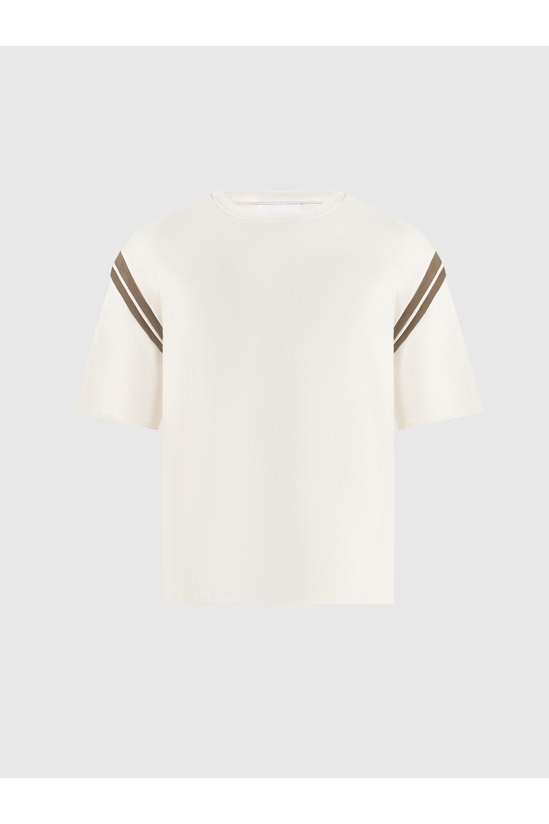 Georges Varsity Cotton T-Shirt, Alternate, color, Cream