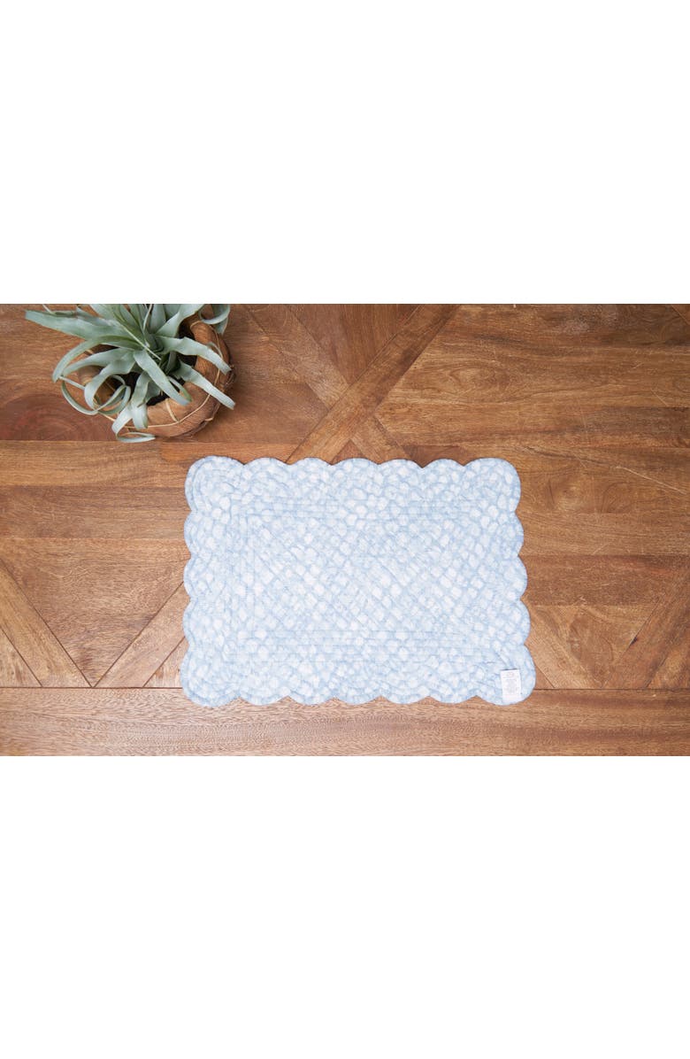 C&F Home Shoreline Waters Scalloped Placemats Set of 6 Nautical Design, 13" x 19", Alternate, color, Blue