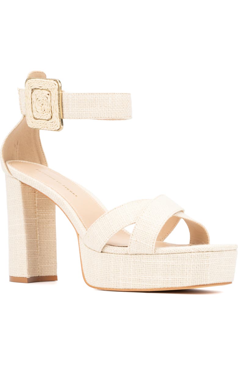 Fashion to Figure Layla Platform Heeled Sandal - Wide Width, Main, color, Natural