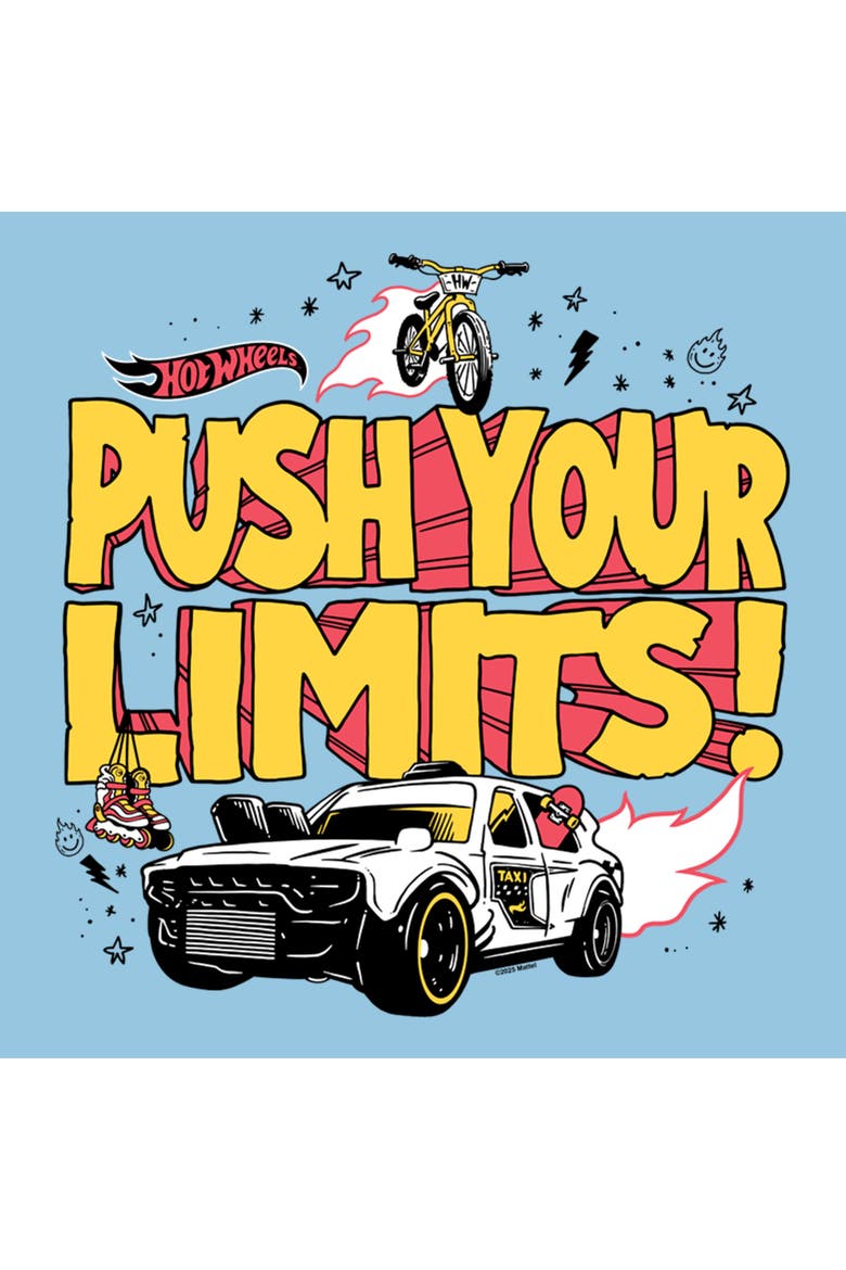 Boy's Hot Wheels Push Your Limits  Graphic T-Shirt, Alternate, color, Light Blue