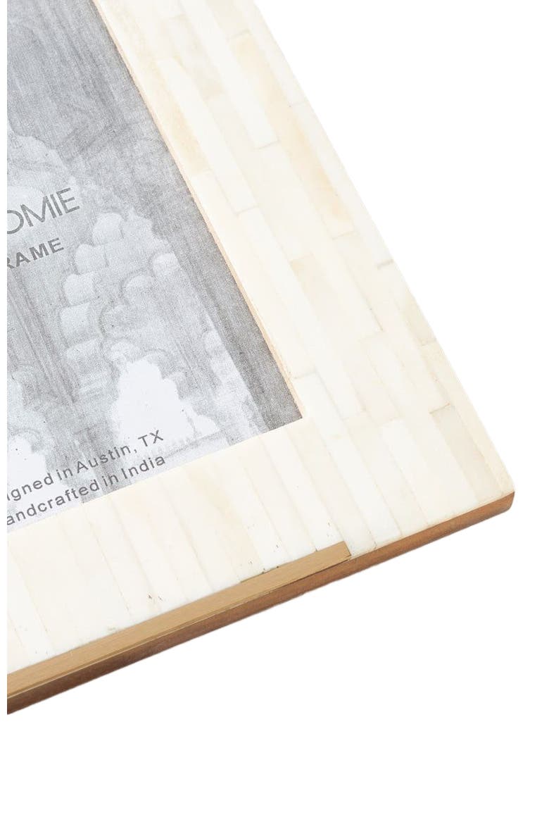 Mukhendu Picture Frame - Carved Bone, Brass Accent, Alternate, color, White