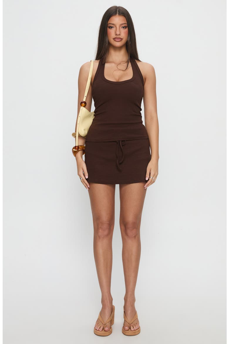 Baseline Stretch Recycled Cotton Rib Skort, Alternate, color, BROWN