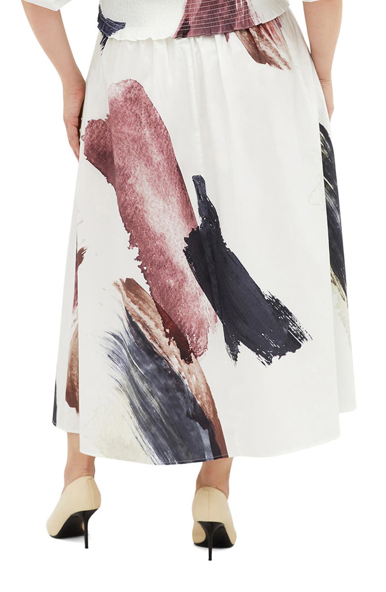 City Chic Alisha Cotton A-Line Maxi Skirt, Alternate, color, Geo Muse