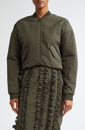 Cecilie Bahnsen Ubon Bow Hem Nylon Bomber Jacket | Nordstrom